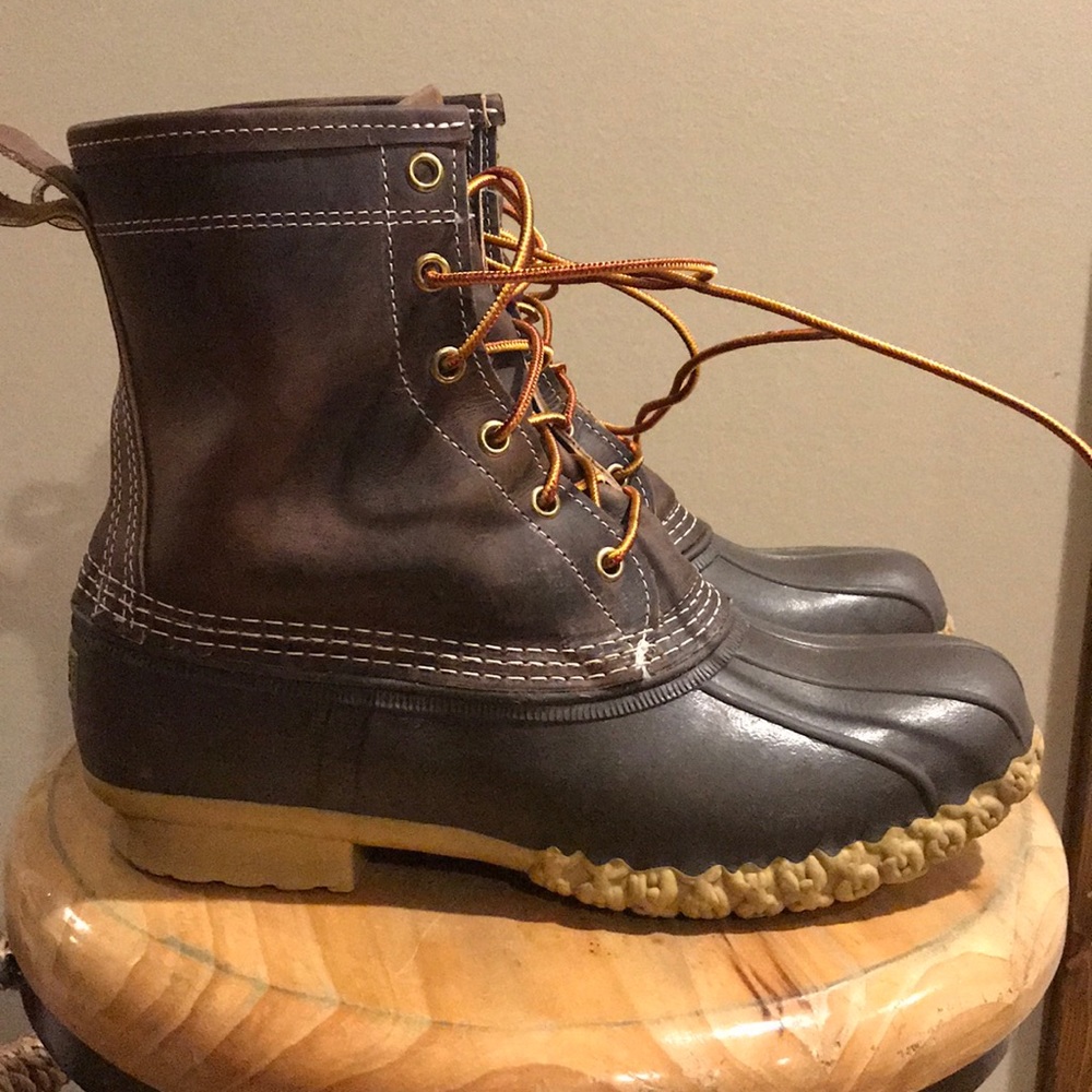 LLBean women’s size 9 flannel lined duck boots Euc
